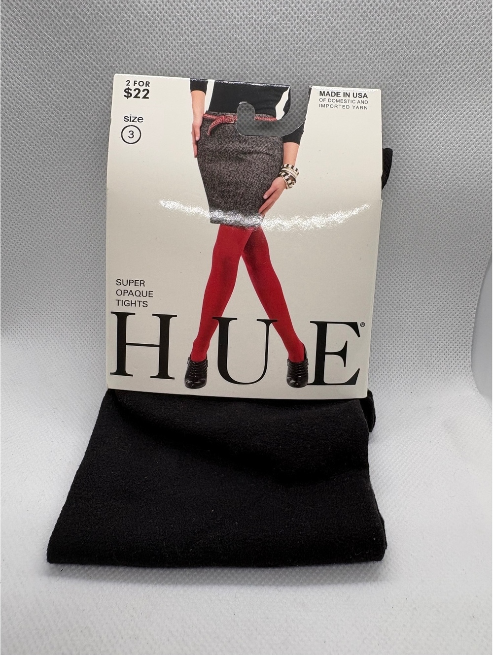 HUE Super Opaque Black Tights Size 3-P14